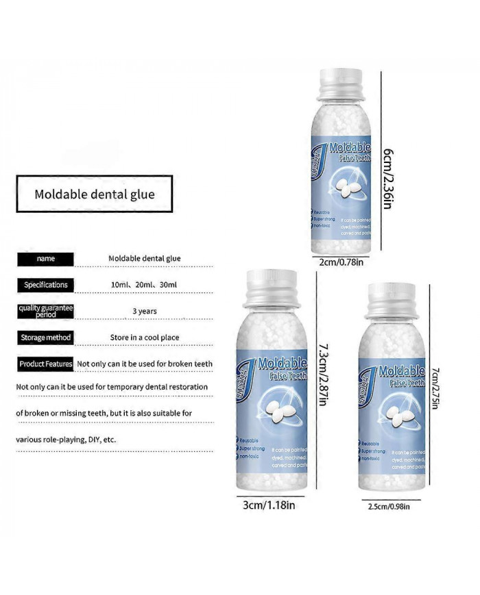 Kit de réparation dentaire temporaire Obturation dentaire Obturations perdues Capuchons de réparation Dents/