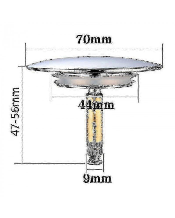 Bette Bath Stopper, 70 Mm, With Double Seal, Height Adjustable, Universal Bath Stopper, Sink Valve, Hardened Brass [...]