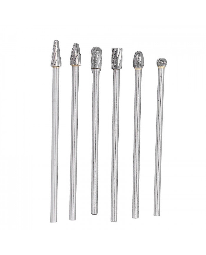 6pcs 85hra Cylinder Head Porting Kit Tungsten Carbide Burr Set Die Grinder Bits