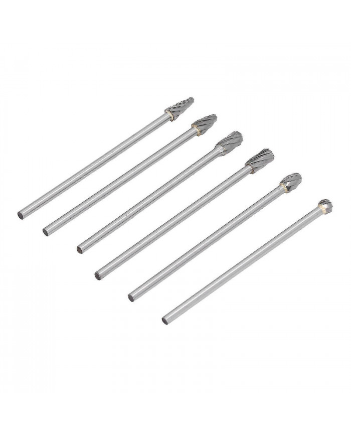 6pcs 85hra Cylinder Head Porting Kit Tungsten Carbide Burr Set Die Grinder Bits