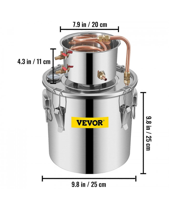 Kit de distillerie d’eau Kit de distillation d’eau à la maison Kit de brassage d’eau bricolage 3Gal 12L