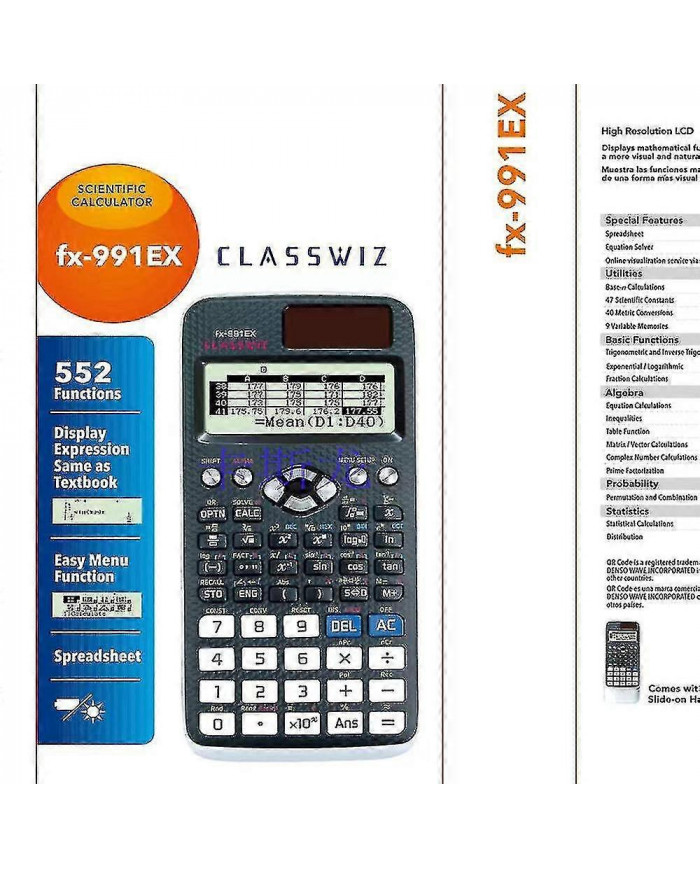 2024 Fx-991ex Calculatrice Scientifique Noir