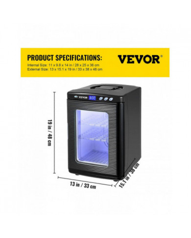 Incubateur d’oeufs de reptile tortue lézard serpent amphibien couveuse d’élevage 25L