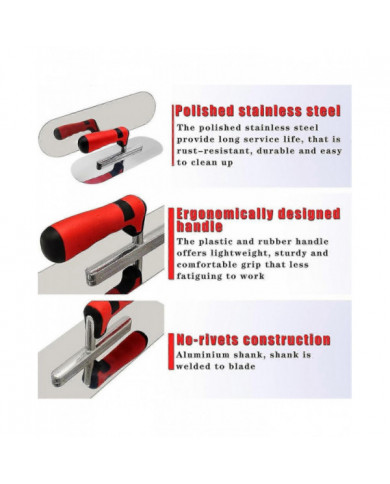 Truelle en acier inoxydable Ensemble d’outils de déligneuse et de rainurage en béton Kit de finition de ciment en [...]