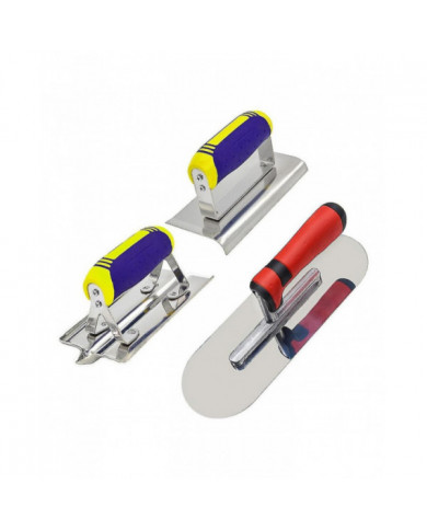 Truelle en acier inoxydable Coupe-bordure en béton et ensemble d’outils Stuc Kit de finition de ciment Outil à [...]