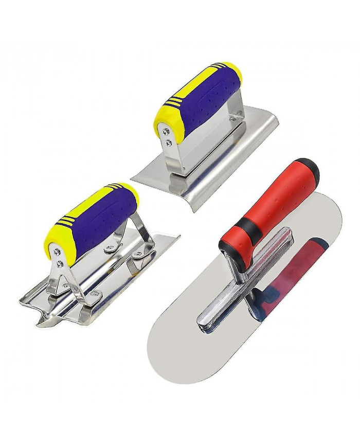 Truelle en acier inoxydable Coupe-bordure en béton et ensemble d’outils Stuc Kit de finition de ciment Outil à [...]