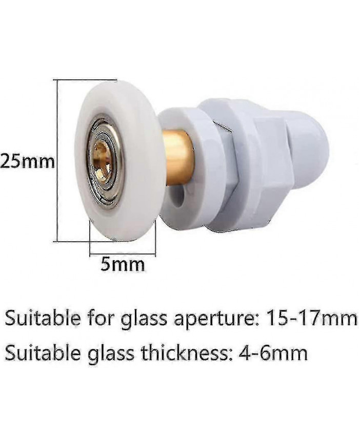 4 pièces Roue de porte de douche 25mm Porte de douche Rouleaux de douche Rouleaux de douche Porte de douche Roller [...]