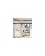 Kit de quincaillerie de porte de grange coulissante de 8 pieds, 330 lb, pour porte simple, avec poulie lisse et [...]