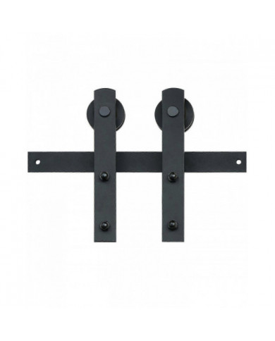 Kit de quincaillerie de porte de grange coulissante de 8 pieds, 330 lb, pour porte simple, avec poulie lisse et [...]