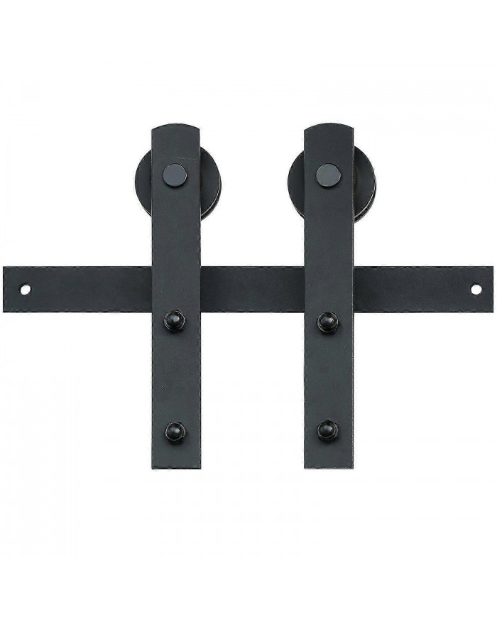 Kit de quincaillerie de porte de grange coulissante de 8 pieds, 330 lb, pour porte simple, avec poulie lisse et [...]