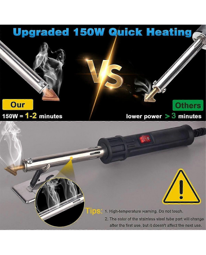 Soudeuse en plastique 3-en-1 150W, kit de soudure en plastique, kit de soudeuse en plastique pour le bricolage, [...]