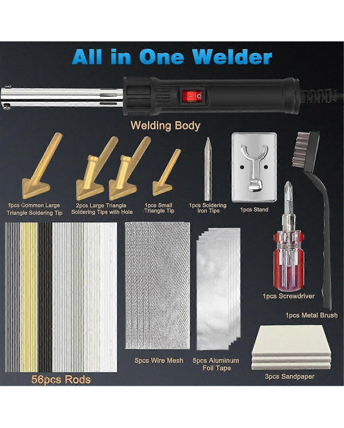 Soudeuse en plastique 3-en-1 150W, kit de soudure en plastique, kit de soudeuse en plastique pour le bricolage, [...]