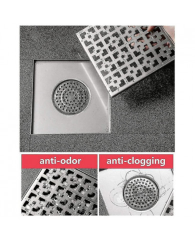 Drain de sol extérieur 20 * 20cm, drain de sol et drain de douche, drain de sol, siphon avec bouchon de parfum et [...]