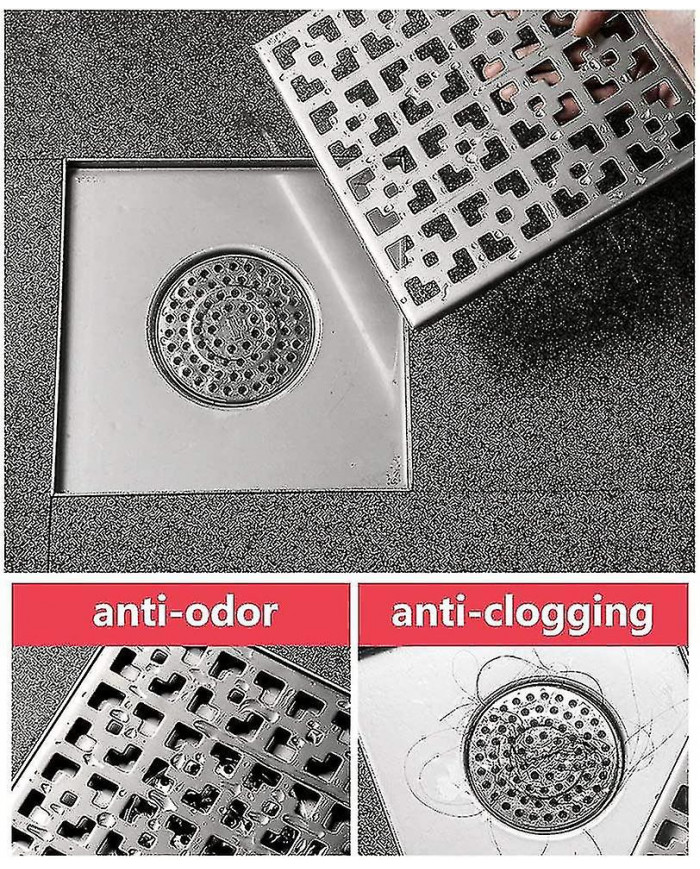 Drain de sol extérieur 20 * 20cm, drain de sol et drain de douche, drain de sol, siphon avec bouchon de parfum et [...]