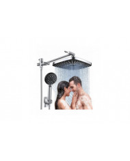 Rain Shower Head With 5 Settings High Pressure Handheld Spray, Adjustable Extension Arm, Chrome Dual Shower Head [...]