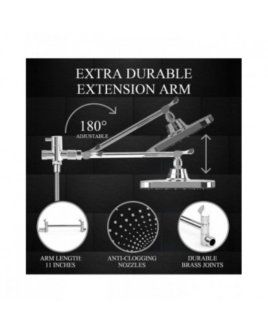 Rain Shower Head With 5 Settings High Pressure Handheld Spray, Adjustable Extension Arm, Chrome Dual Shower Head [...]
