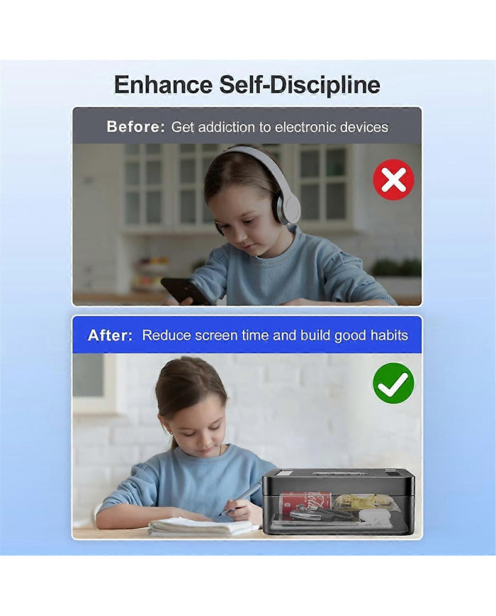 Boîte de verrouillage temporisée en métal,Boîte de verrouillage de téléphone portable avec minuterie, Casier de [...]