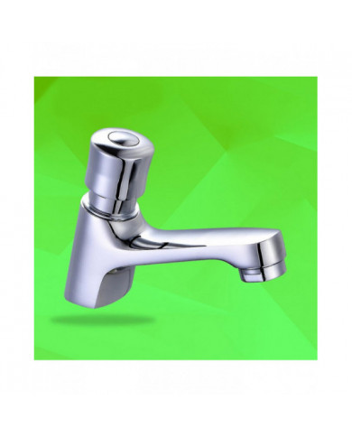 Auto Fermeture Automatique Robinet Econome d’Eau Baignoire Lavabo Froid Robinet Retard Bouton Poussoir