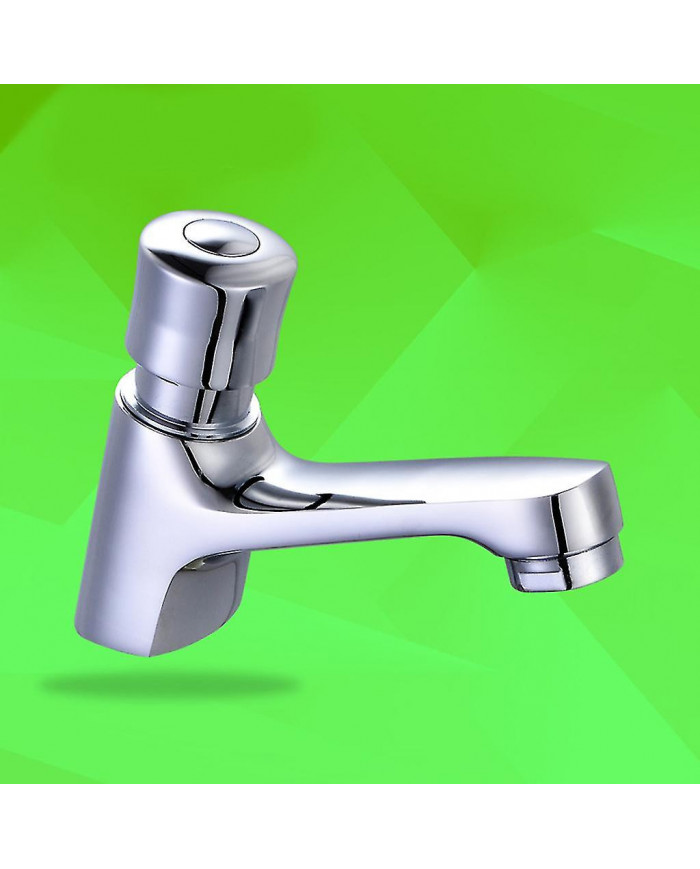 Auto Fermeture Automatique Robinet Econome d’Eau Baignoire Lavabo Froid Robinet Retard Bouton Poussoir