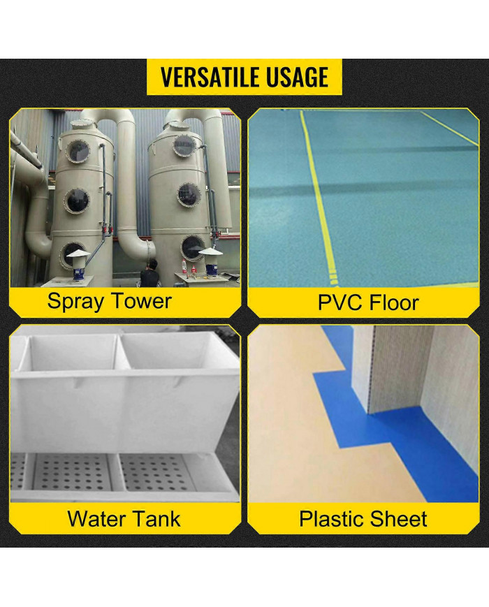 1600W Torche à air chaud PVC Pistolet de soudage Pistolet thermique de soudeur en plastique 7pcs