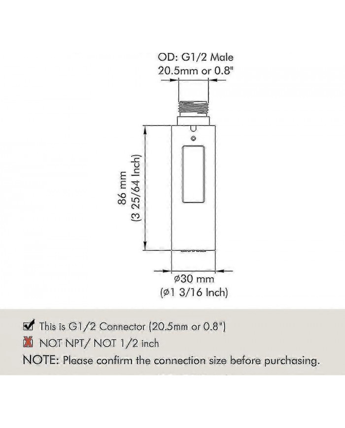 Remplacement Robinet de cuisine Extrémités Douche à main Universel G1 / 2 Tête de robinet amovible En acier [...]
