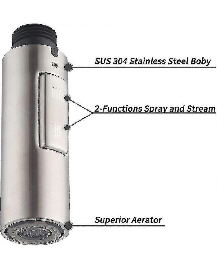 Remplacement Robinet de cuisine Extrémités Douche à main Universel G1 / 2 Tête de robinet amovible En acier [...]