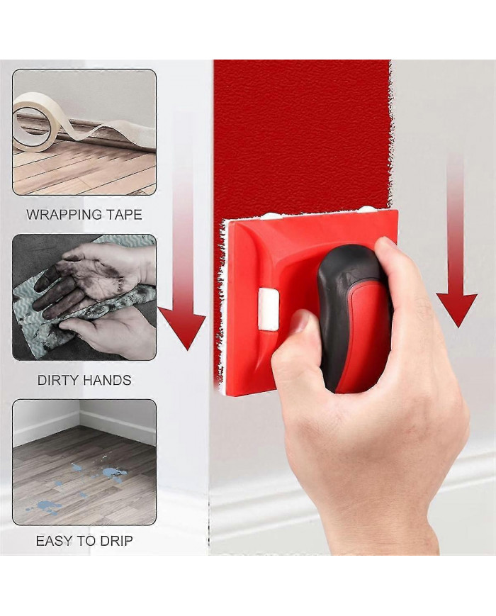 Coupe-bordures de peinture avec 4 tampons de rechange, applicateur de tampon de peinture, coin de mur lavable et [...]