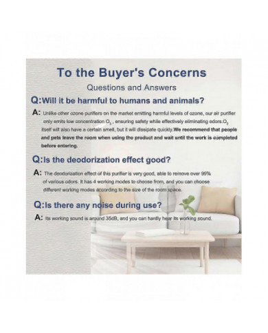 Éliminateur d’odeurs pour ioniseurs d’air d’élimination des odeurs fortes pour la maison, les animaux domestiques, [...]