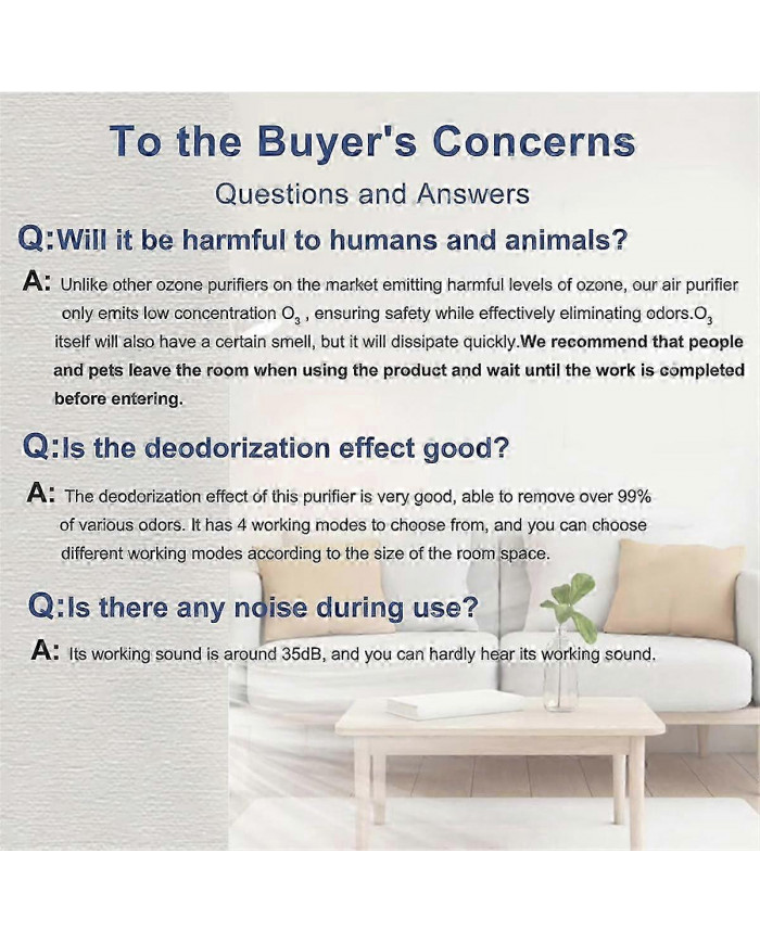 Éliminateur d’odeurs pour ioniseurs d’air d’élimination des odeurs fortes pour la maison, les animaux domestiques, [...]