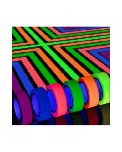 6 couleurs Neon Gaffer Cloth Tape, fluorescent Uv Blacklight Glow In The Dark Tape pour Uv Party 15mm * 5m