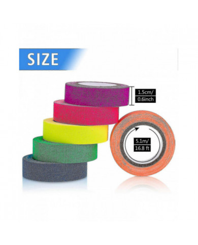 6 couleurs Neon Gaffer Cloth Tape, fluorescent Uv Blacklight Glow In The Dark Tape pour Uv Party 15mm * 5m