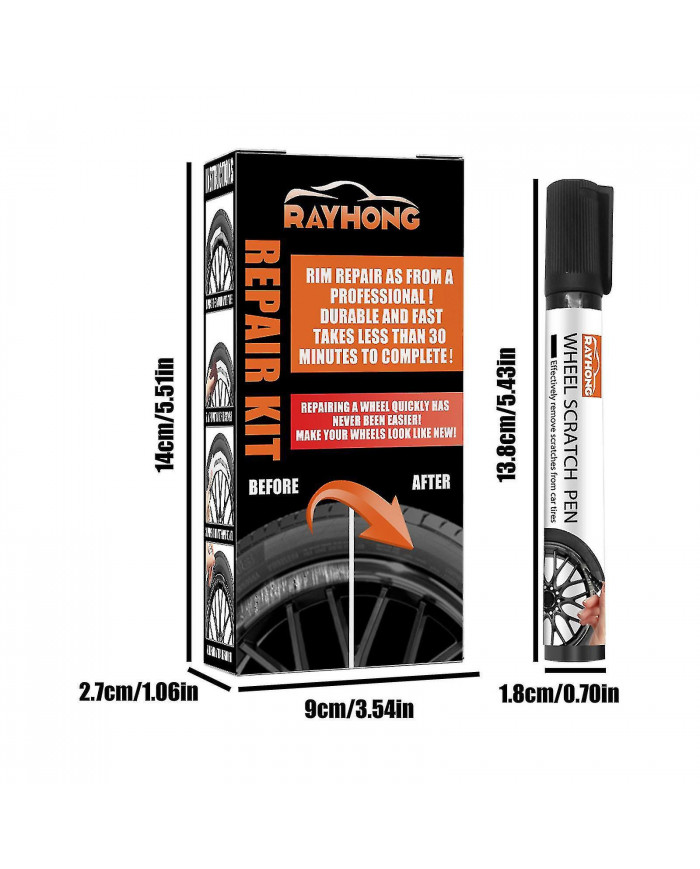 Peinture de jante Couleurs universelles Kit de réparation de roue, Peinture de roue noire, Peinture de jante [...]