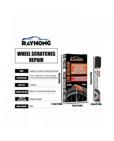 Peinture de jante Couleurs universelles Kit de réparation de roue, Peinture de roue noire, Peinture de jante [...]