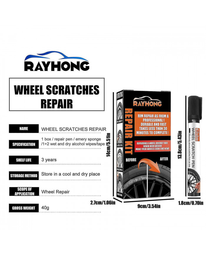 Peinture de jante Couleurs universelles Kit de réparation de roue, Peinture de roue noire, Peinture de jante [...]