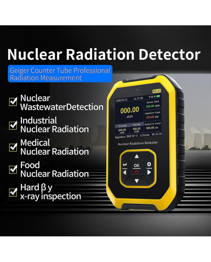 Geiger Counter Nuclear Radiation Detector - Dosimètre de rayonnement avec écran LCD, moniteur de rayonnement [...]
