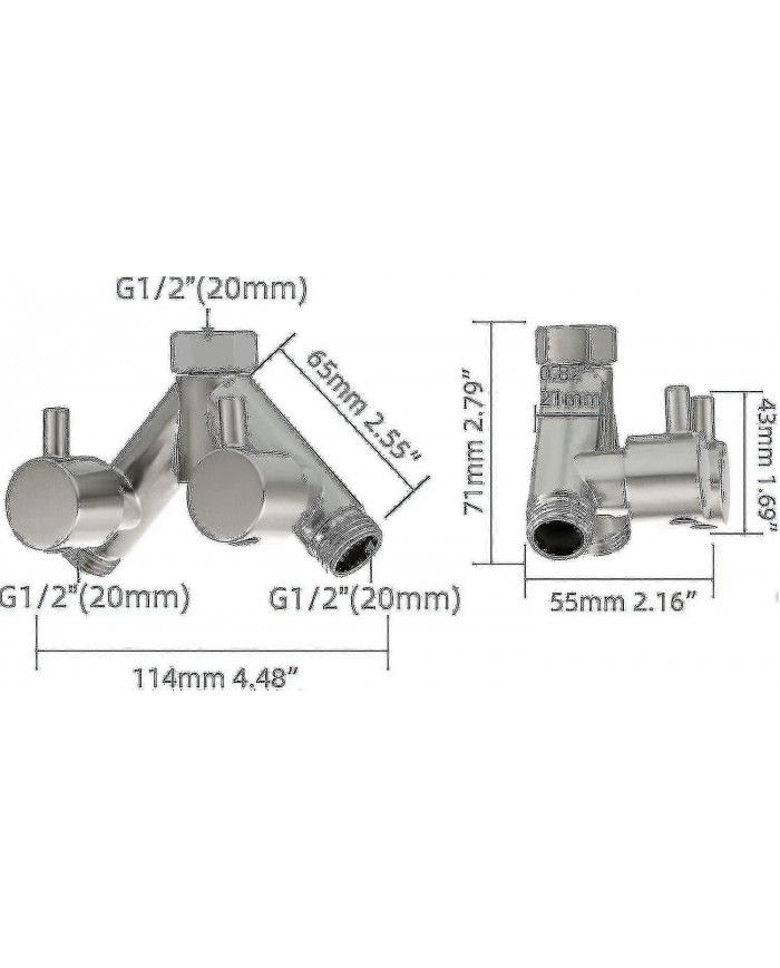 (meilleur) Vanne de dérivation en laiton Vanne d’arrêt de douche 2 voies Y Splitter 1/2 pouce pour tuyau de douche [...]