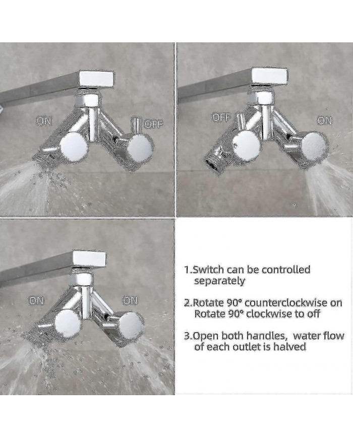 (meilleur) Vanne de dérivation en laiton Vanne d’arrêt de douche 2 voies Y Splitter 1/2 pouce pour tuyau de douche [...]