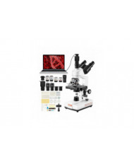 Microscope trinoculaire composé, grossissement 40X-5000X, lames de microscope incluses