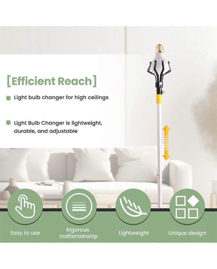 Changeur d’ampoules de plafond haut, Changeur d’ampoules, Tige d’extension d’ampoule assemblée, Changeur [...]