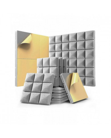 12 Packs de panneaux en mousse insonorisés avec auto-adhésif, panneaux acoustiques 12 x 12 x 2 pouces, insonorisation W