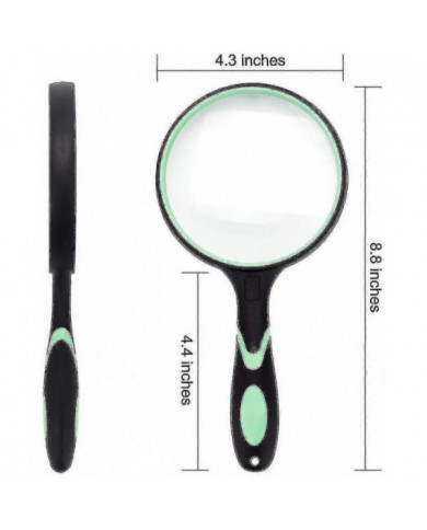 Grande loupe 10x loupe de lecture portable pour les enfants âgés - 100mm 4 pouces lentille grossissante en verre [...]