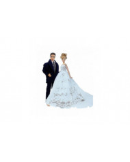 2 Set Haute Qualité Bride Robe de mariée Veil + Bridegroom Costume Chemise Pantalon Vêtements pour Barbie Poupée [...]