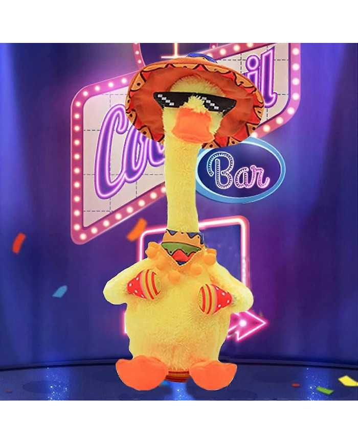 Dancing Singing Duck Peluche Jouet Interactif Enregistrement Éclairage Peluche Jouets Avec 120 Chansons