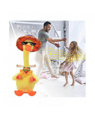 Dancing Singing Duck Peluche Jouet Interactif Enregistrement Éclairage Peluche Jouets Avec 120 Chansons