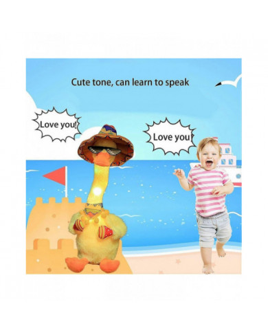 Dancing Singing Duck Peluche Jouet Interactif Enregistrement Éclairage Peluche Jouets Avec 120 Chansons