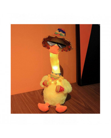 Dancing Singing Duck Peluche Jouet Interactif Enregistrement Éclairage Peluche Jouets Avec 120 Chansons