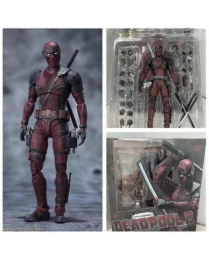 Jouet Home Decor Deadpool 2 Deadpool Marvel 6" SHF Action Figure Modèle Ornements de bureau Cadeaux