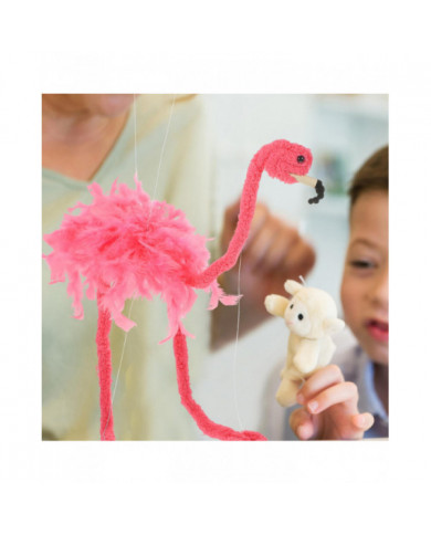 Flamingo Marionette Puppet Plush Animals Marionette Puppet Interactive Puppet