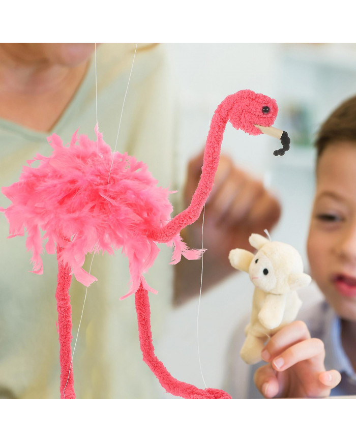 Flamingo Marionette Puppet Plush Animals Marionette Puppet Interactive Puppet