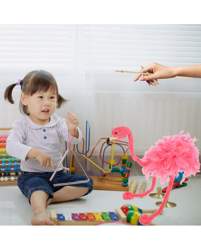 Flamingo Marionette Puppet Plush Animals Marionette Puppet Interactive Puppet